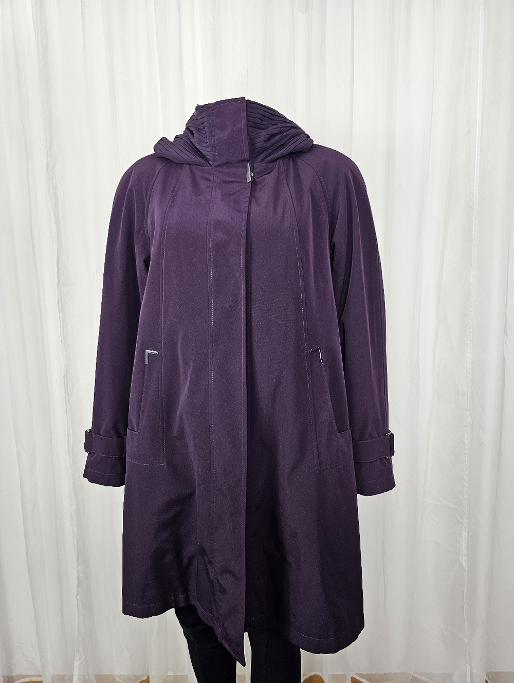 Gallery Hooded Raincoat Jacket Removable Liner Small